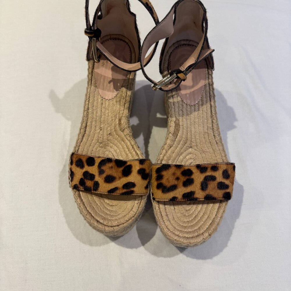JCrew Leopard Print Espadrille Wedges...SZ 7 1/2